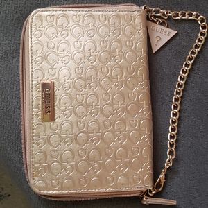 Guess Rose Gold zip up purse